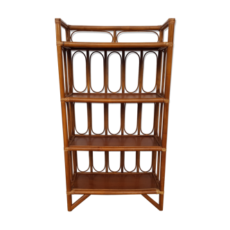Old shelf in bamboo and rattan 70s