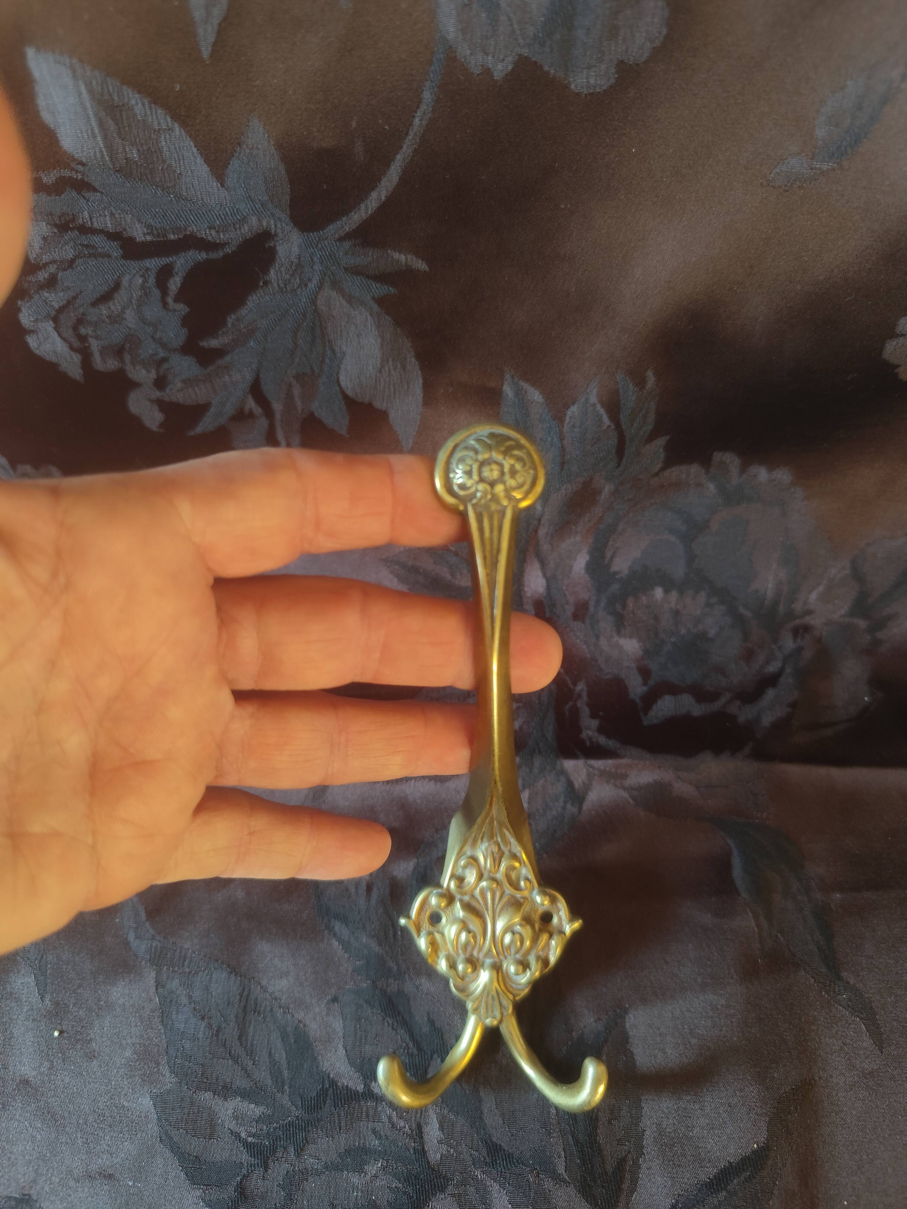 Double bronze hook - coat and hat hooks