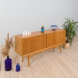 Scandinavian oak sideboard with sliding doors and 4 drawers