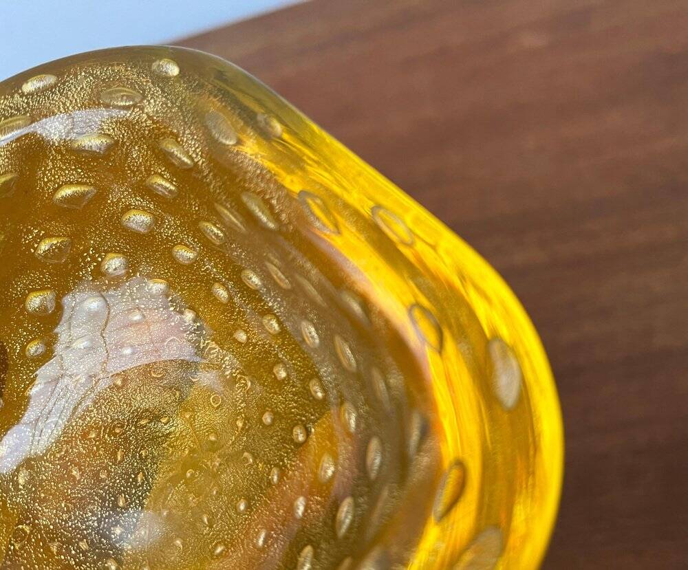 Vintage Italian Bullicante Glass Bowl from Murano