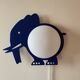 Vintage Elephant wall lamp in metal and opaline - design Hustadt Leuchten