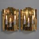 Pair of Scandinavian wall sconces in brass, circa 1930.