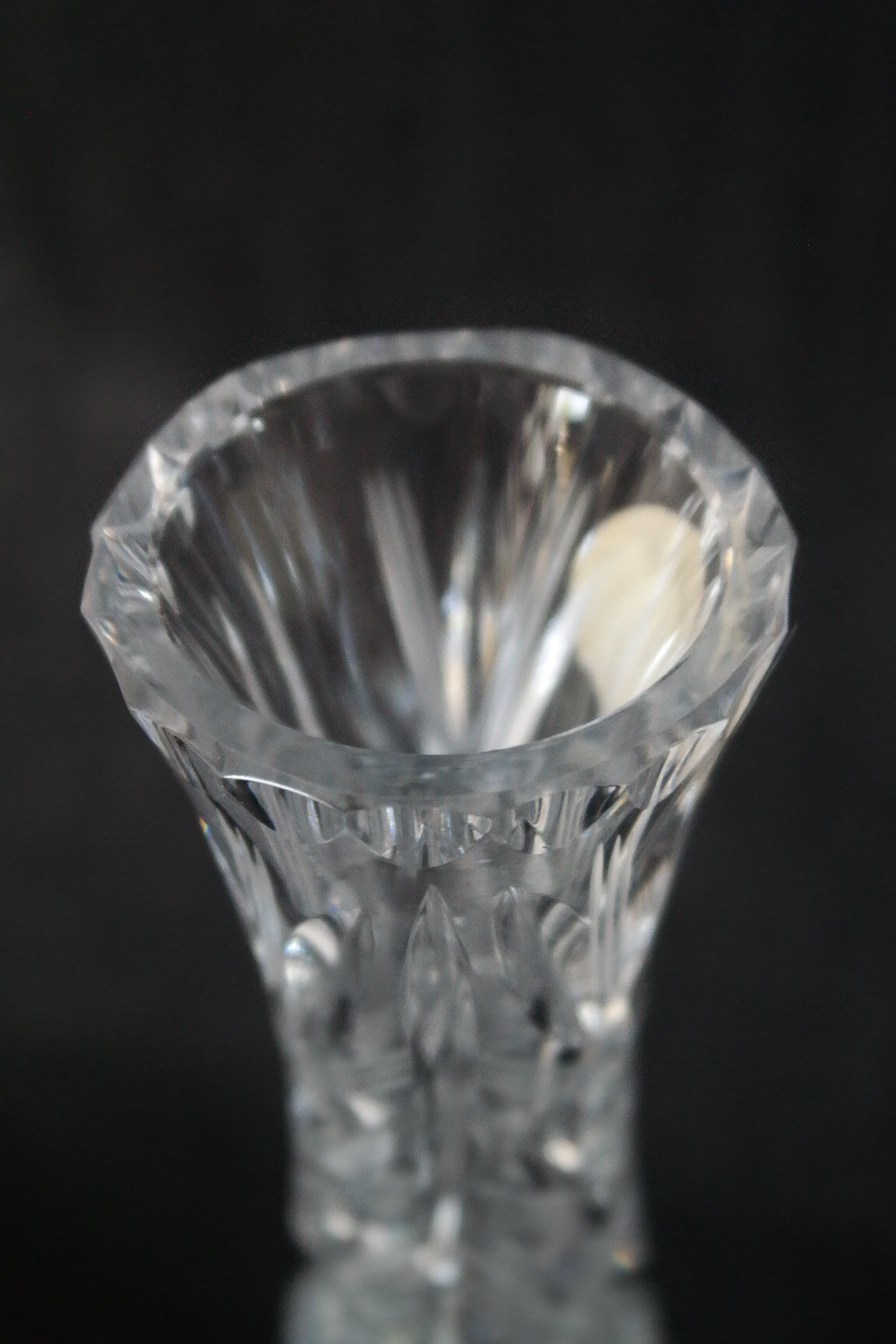 Bohemian crystal soliflore vase hand-cut