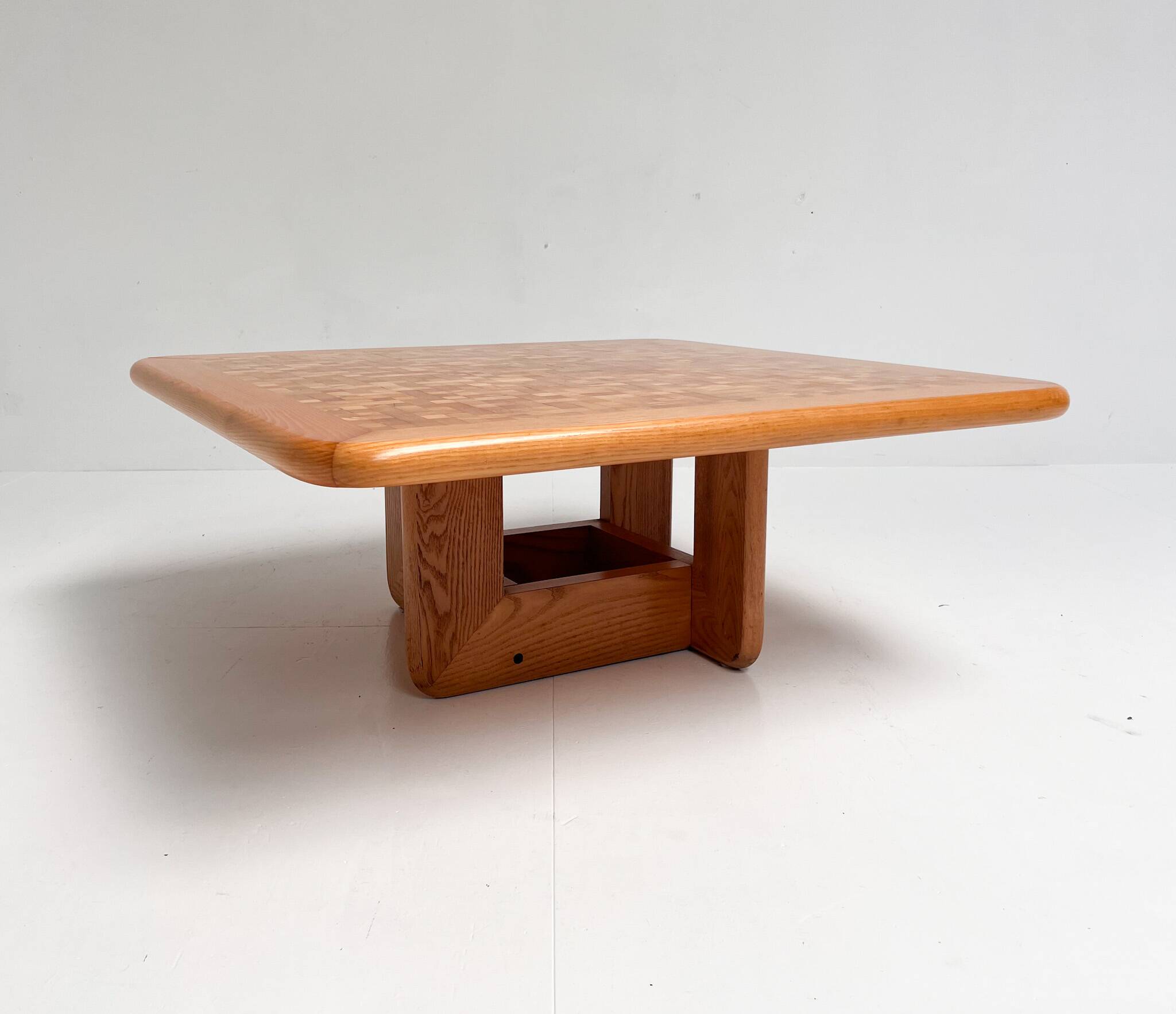 Beechwood mosaic inlaid coffee table, 1970s