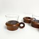 4 tasses Schott Mainz Jeanner teck & verre design 60s