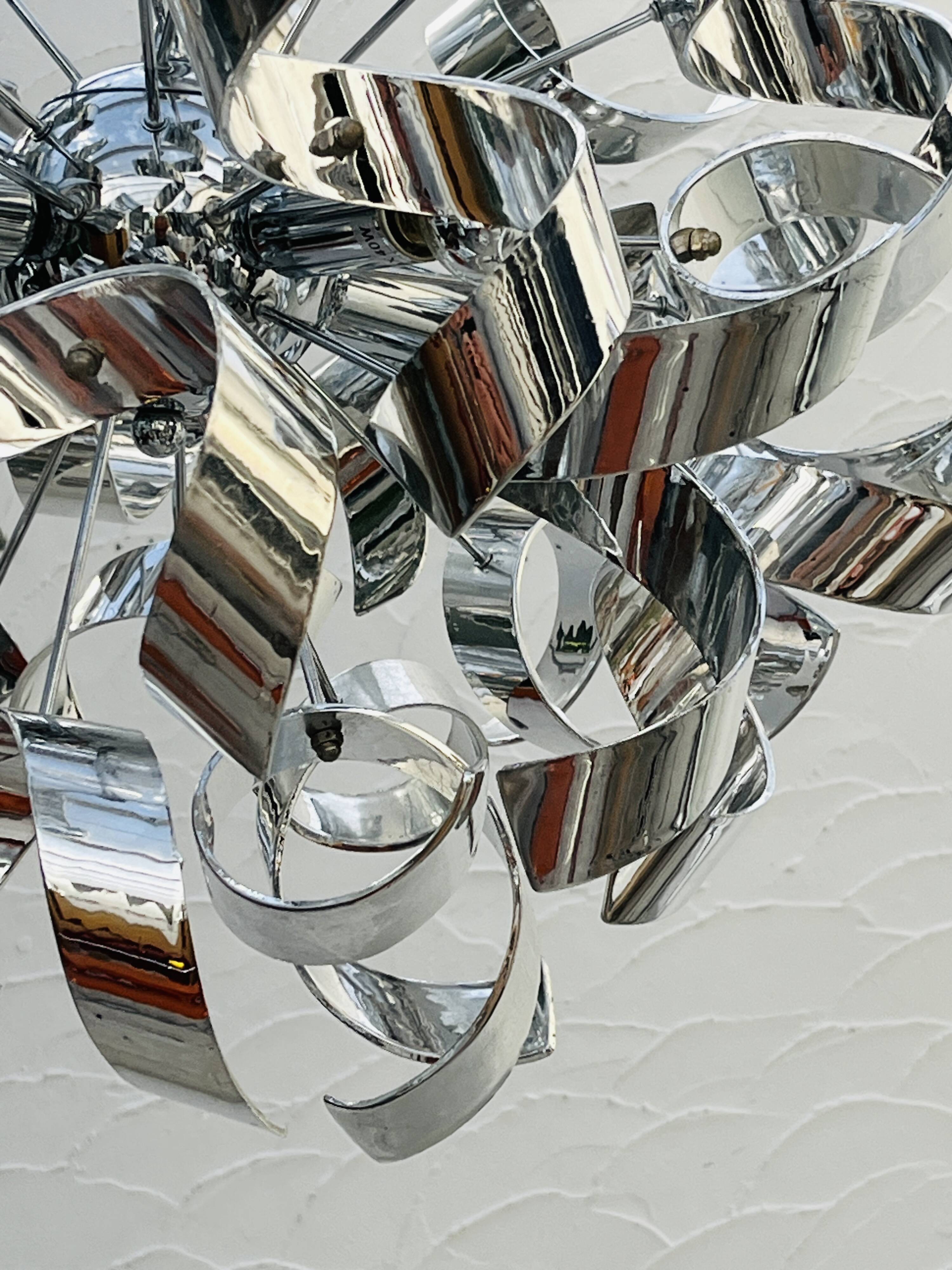 Sculptural chrome suspension design