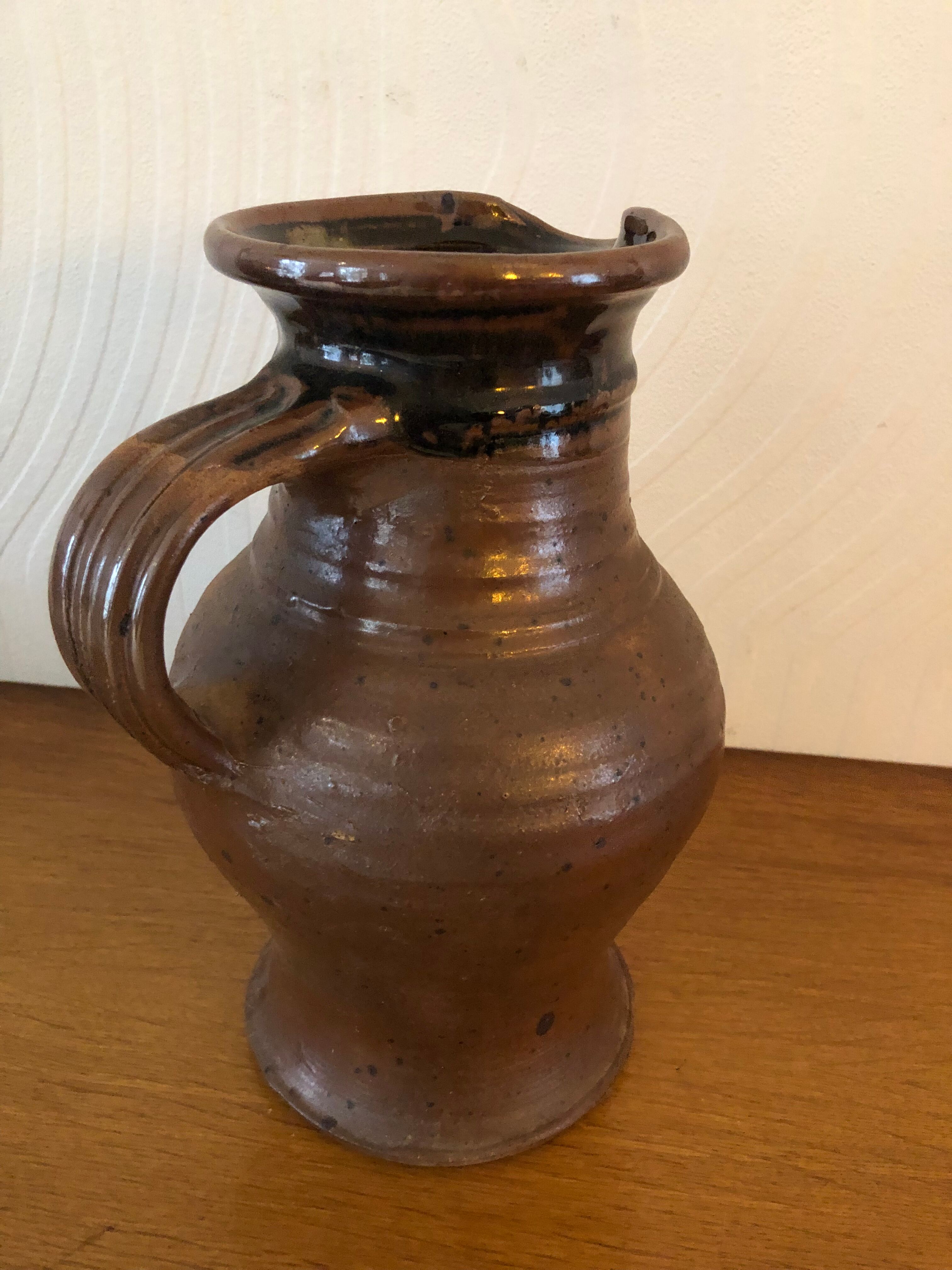 Pichet / cruche en gré céramique marron