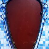 Oval mirror wrought iron 50s 46x70cm