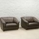 Comfortable Leolux Seal Brown Leather Lounge Chairs The Netherlands 1970s