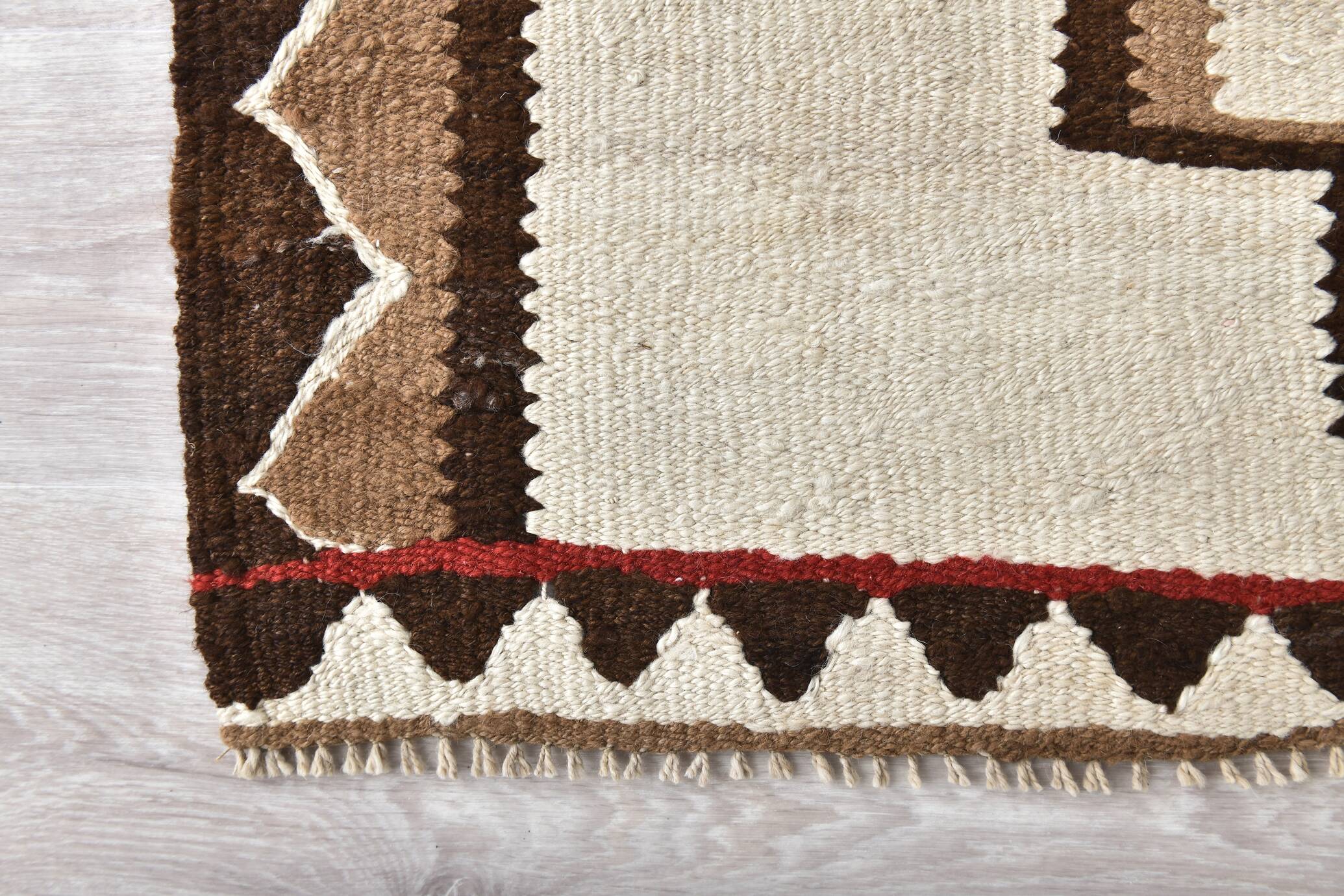 3x9 Brown Beige Persian Kilim Rug 89x269Cm SK 35148