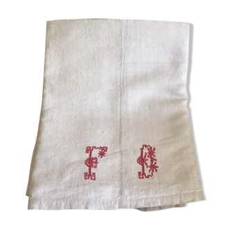 Country sheet in large linen marked FD