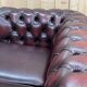 Pair of 2-seater leather Chesterfield sofas from the 1990s by Thomas LLOYD