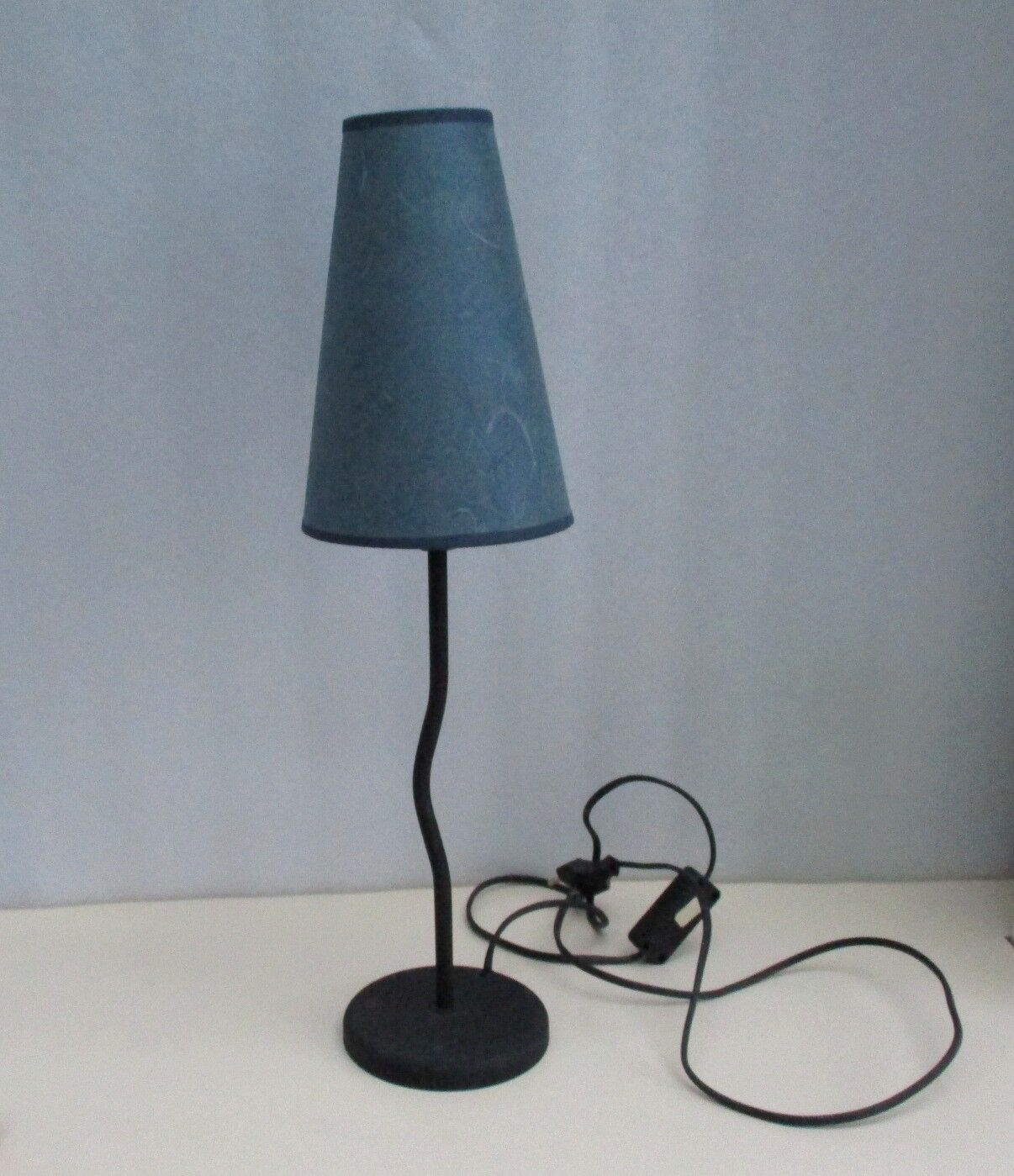 Table lamp, wrought iron, curved foot
