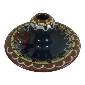 Marbled ceramic cellar rat candle holder