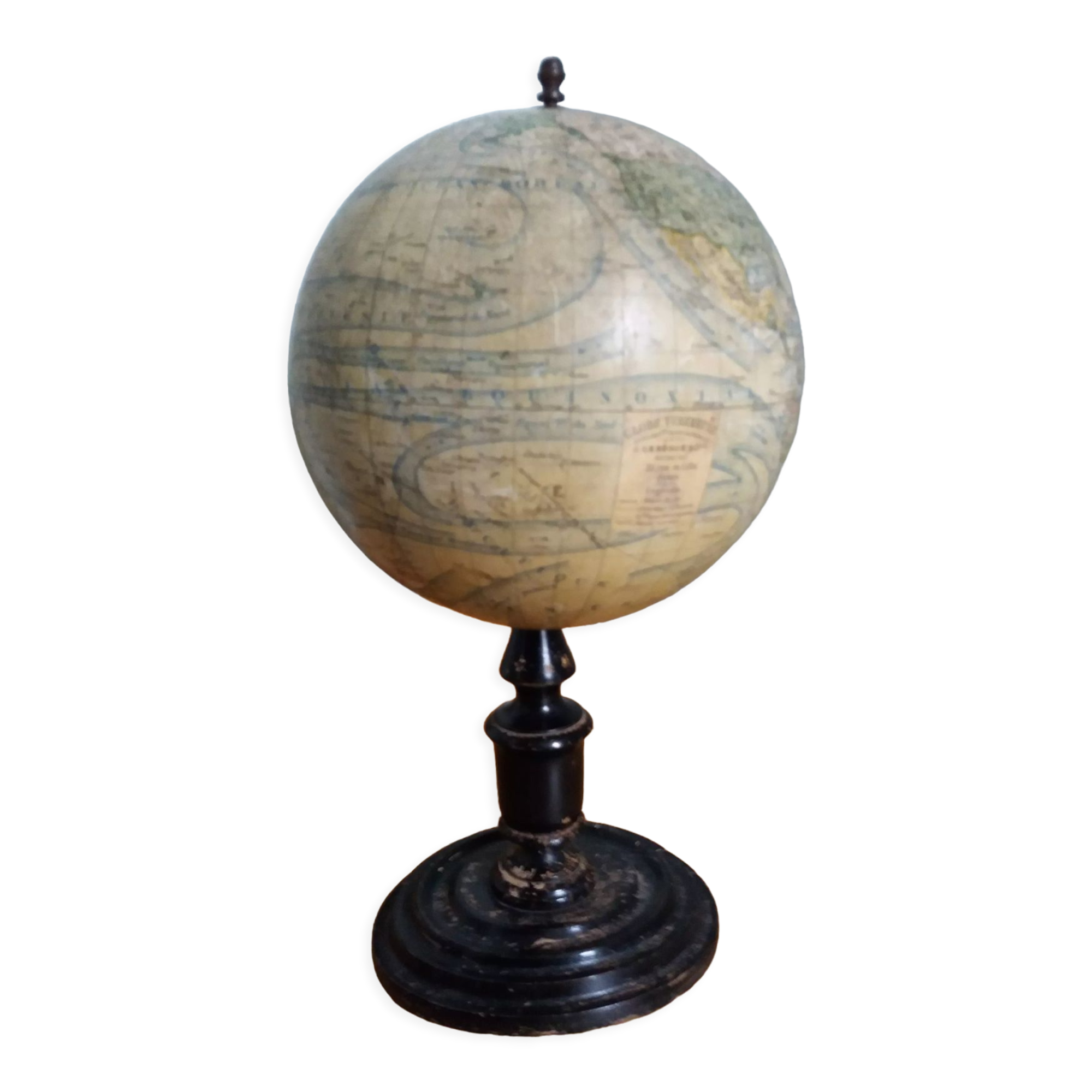 Lebegue 19th century Napoleon III world map globe