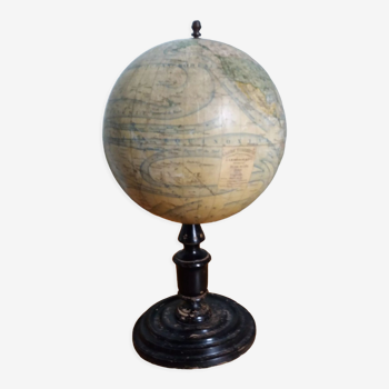 World globe map by Lebegue 19th Napoleon III