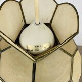 Vintage 60s mother-of-pearl and brass pendant light