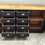 Craft furniture black patina two doors and eight drawers