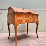 Carel Jacques-philippe Curved Sloping Desk In Louis XV Period Marquetry Stamped