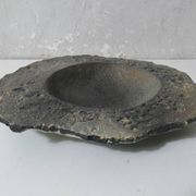 asymmetrical brutalist stoneware bowl signed Vintage