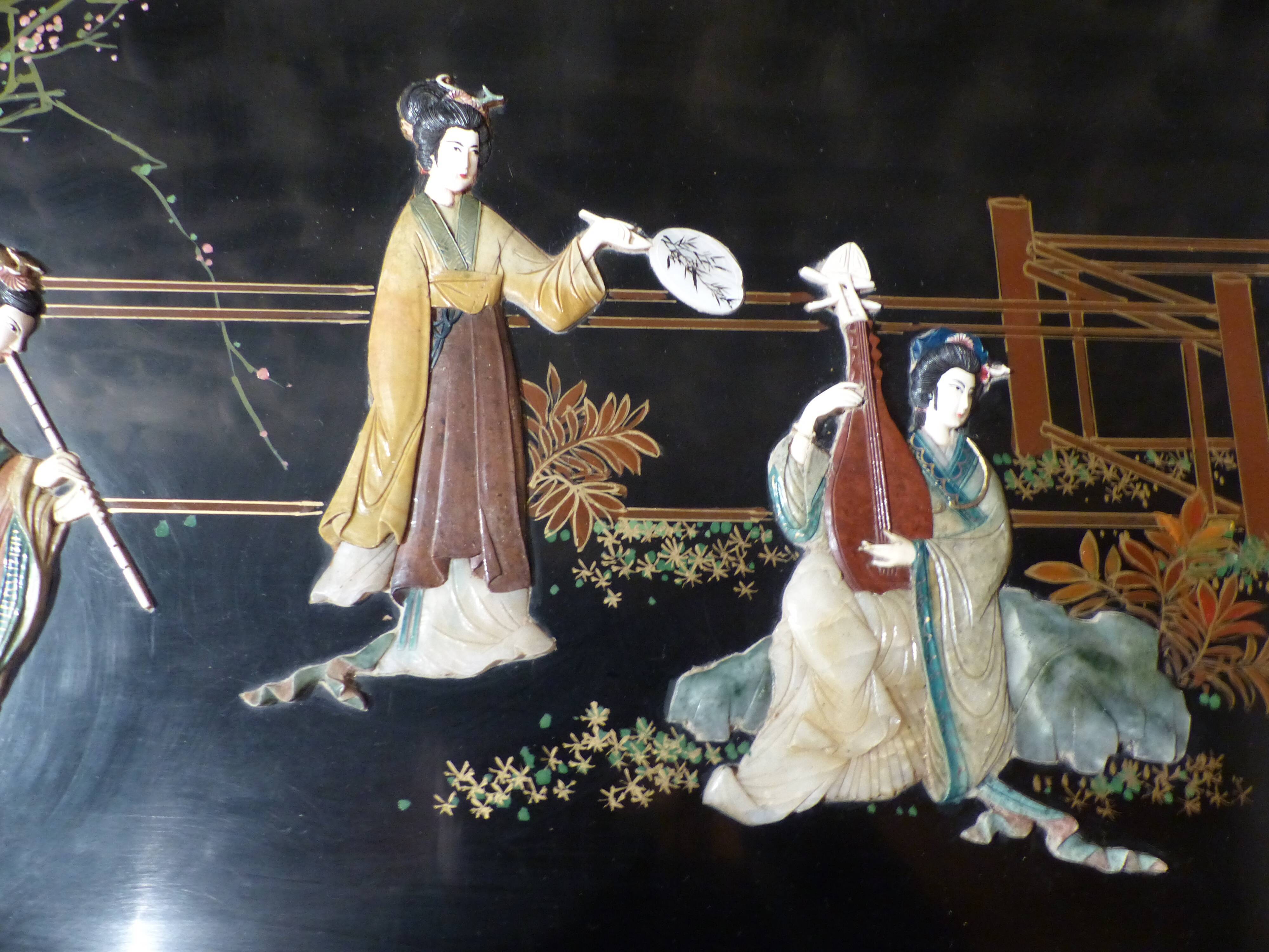 Asian-decorated rectangular coffee table