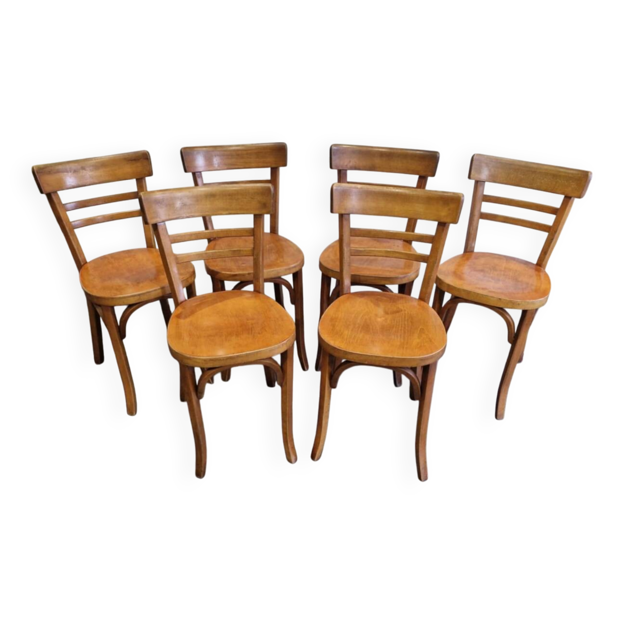 6 Baumann bistro chairs, 1960s