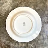 Plat rond et creux Gien en faïence émaillée blanche et bleue