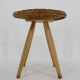 1970 Jan Kalous Beech an Rattan Side Table by ULUV,Czechoslovakia