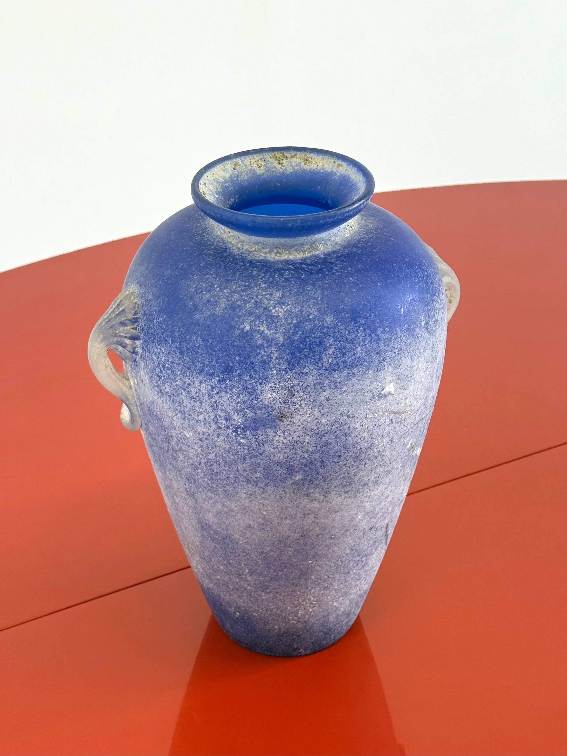 Vintage Murano amphora vase cobalt blue