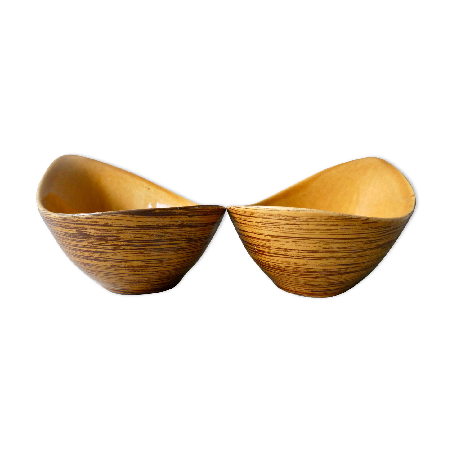 2 salins France ceramic raviers, Duras model, 60s