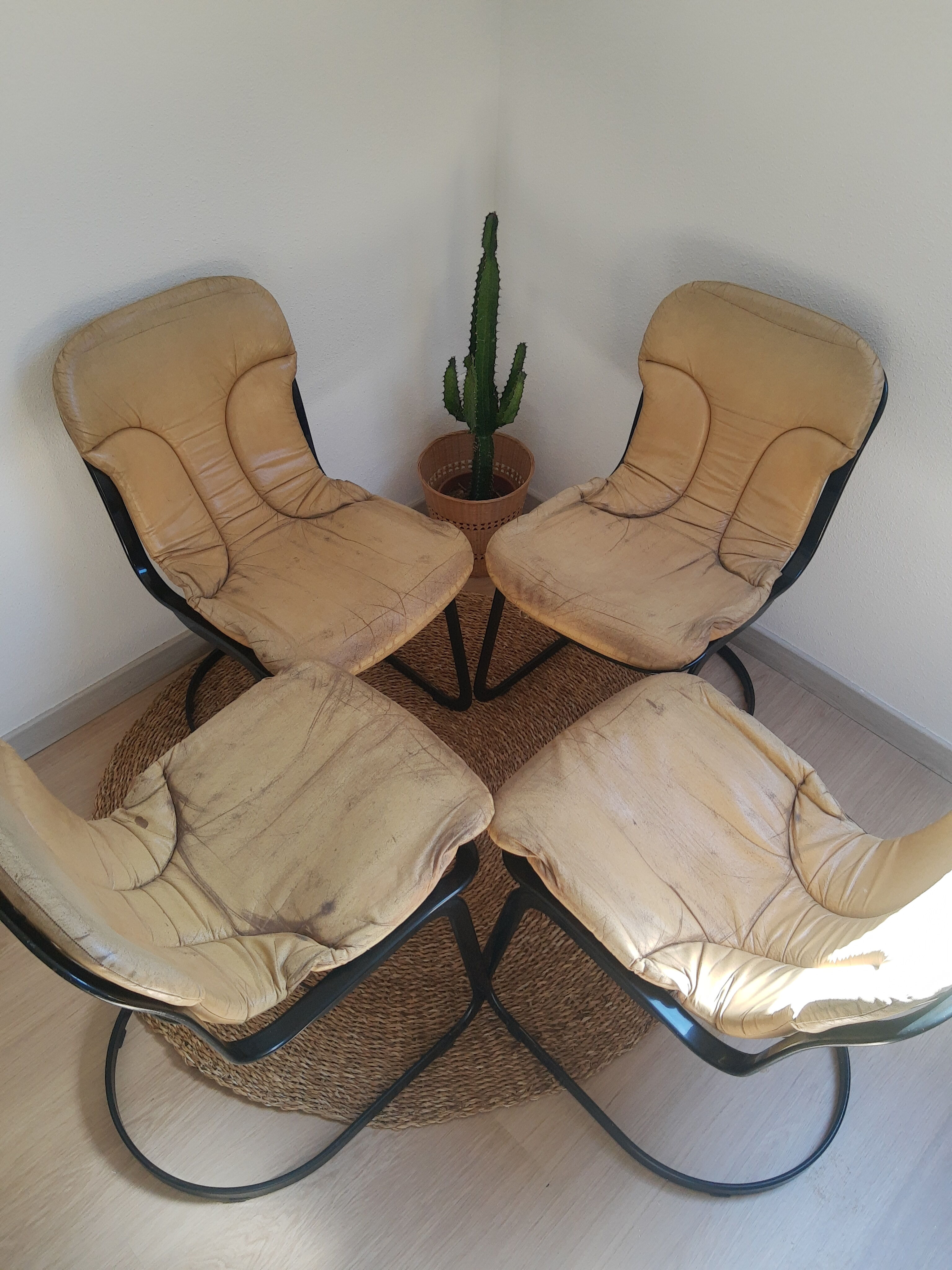 Set de 4 chaises vintage Cidue Italie années 70