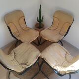 Set of 4 vintage Cidue chairs Italy 70s