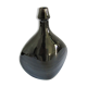 Vase bouteille grès émaillé noir par Roland Zobel