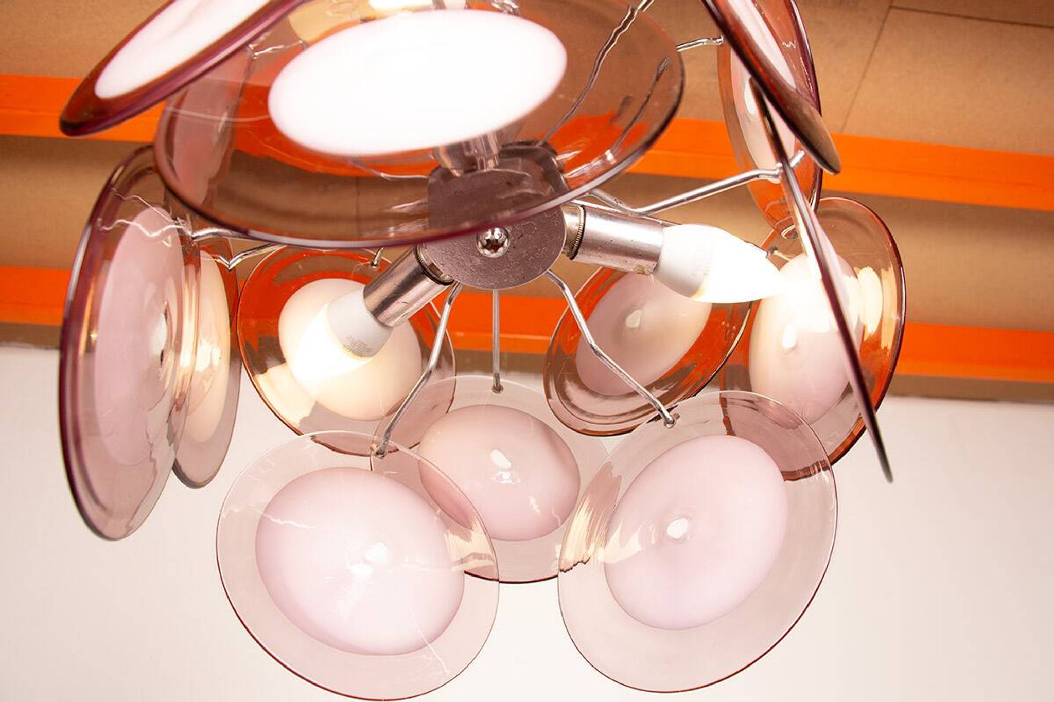 "Space Age" chandelier in Murano glass by Gino Vistosi 1970.