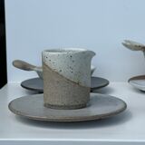 Modular Indonesian ceramic tableware service (6 elements + cups)