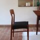 4 vintage Scandinavian chairs in teak and blue fabric - Model 26 by Henning Kjærnulf