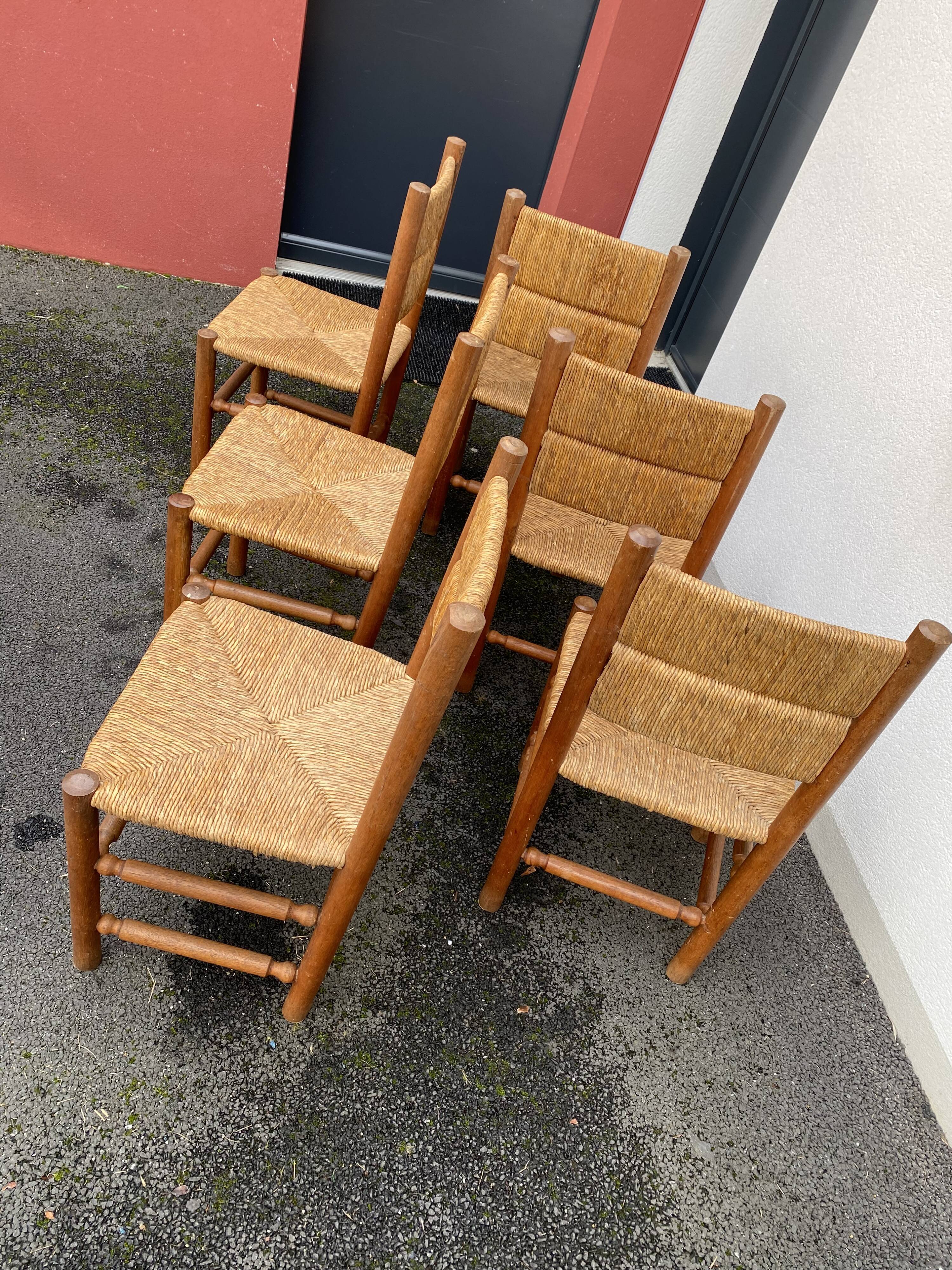 Suite of 6 mulched chairs 70s-80s