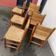 Suite de 6 chaises paillées années 70-80