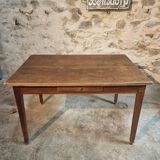 Antique country table with drawer – Oak and pine, France, circa 1900