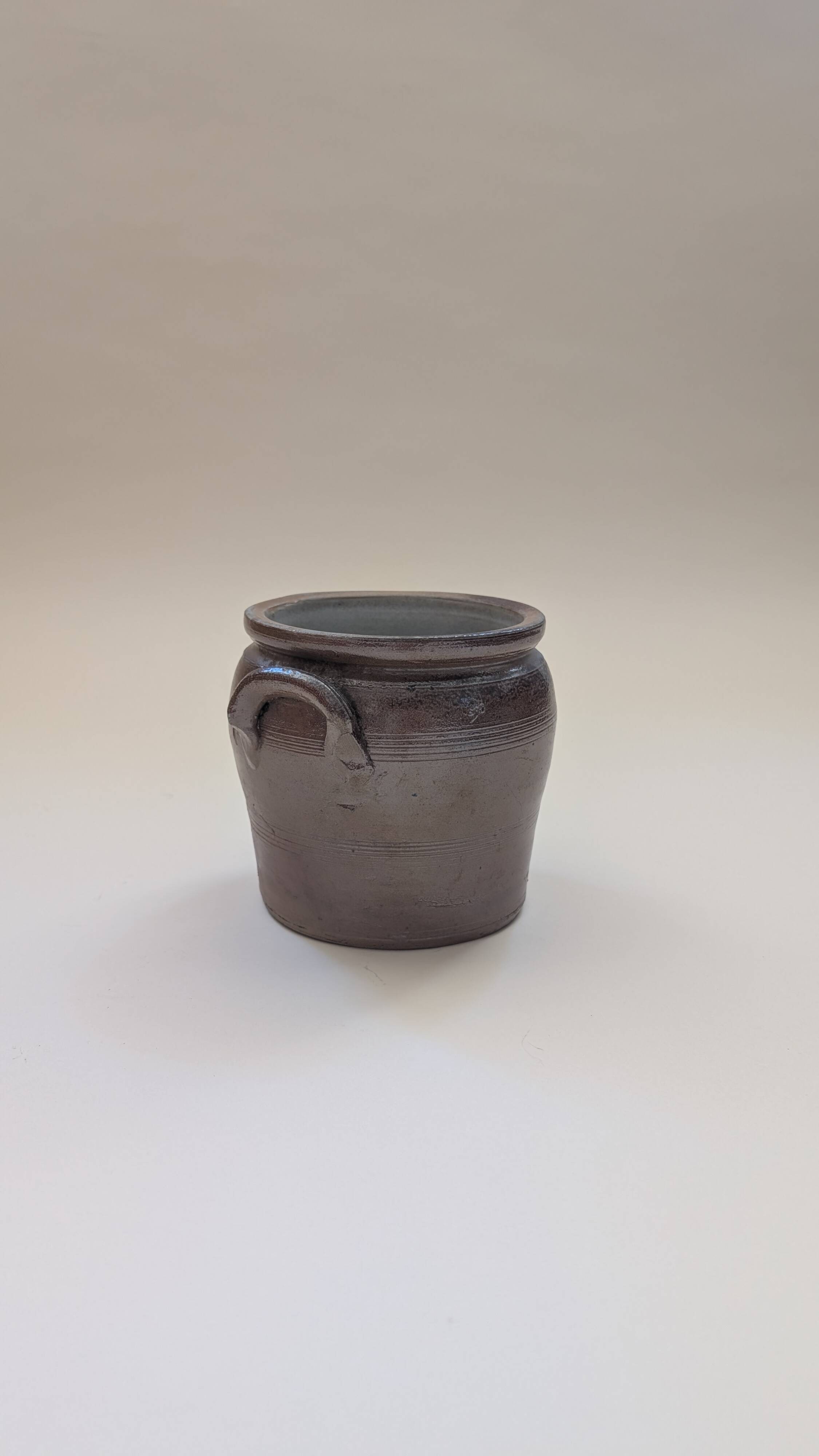 Brown glazed stoneware pot — Antique pottery