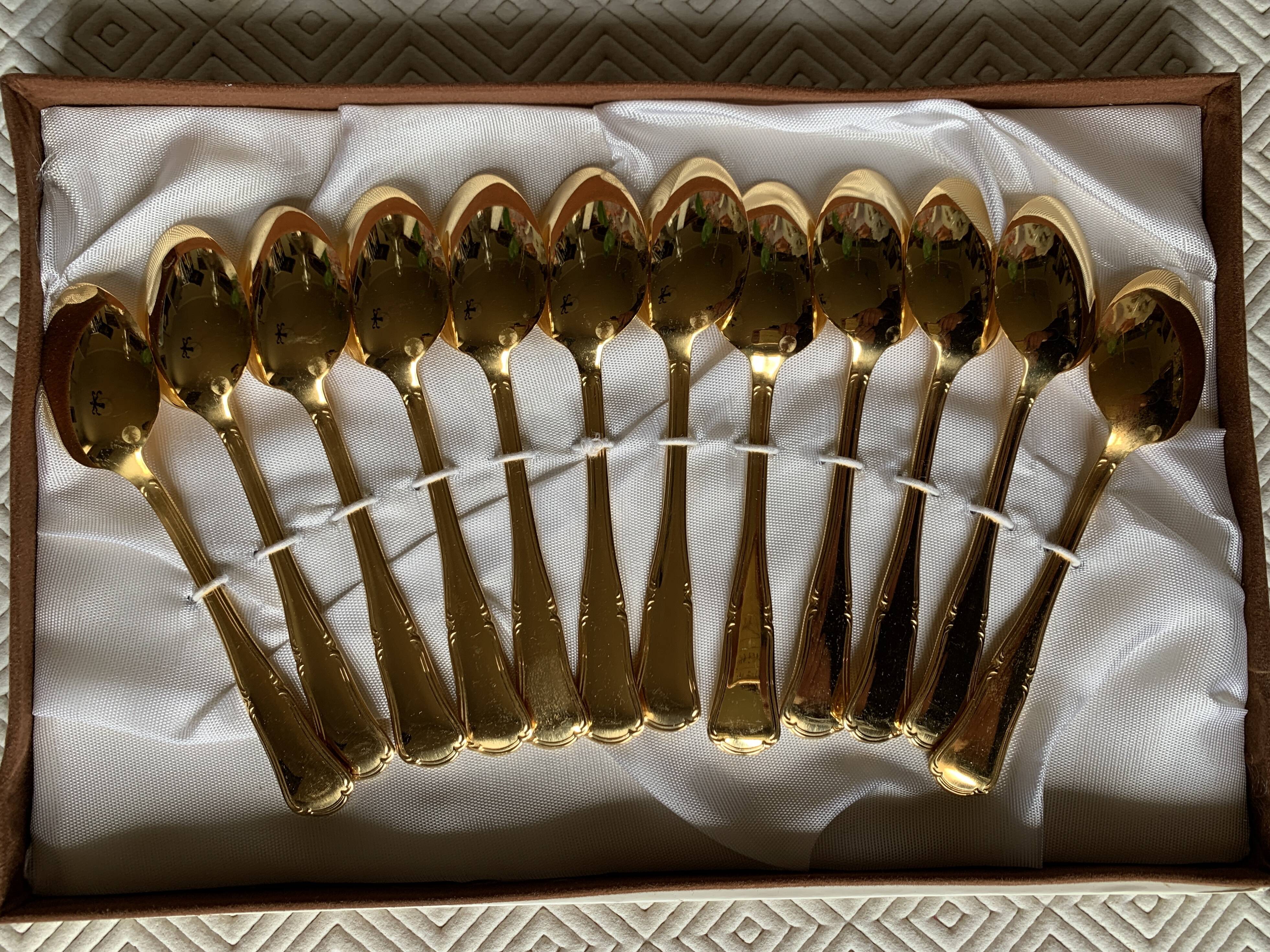 Gold plated teaspoons