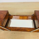 Walnut magnifying glass jewel box and mirrors