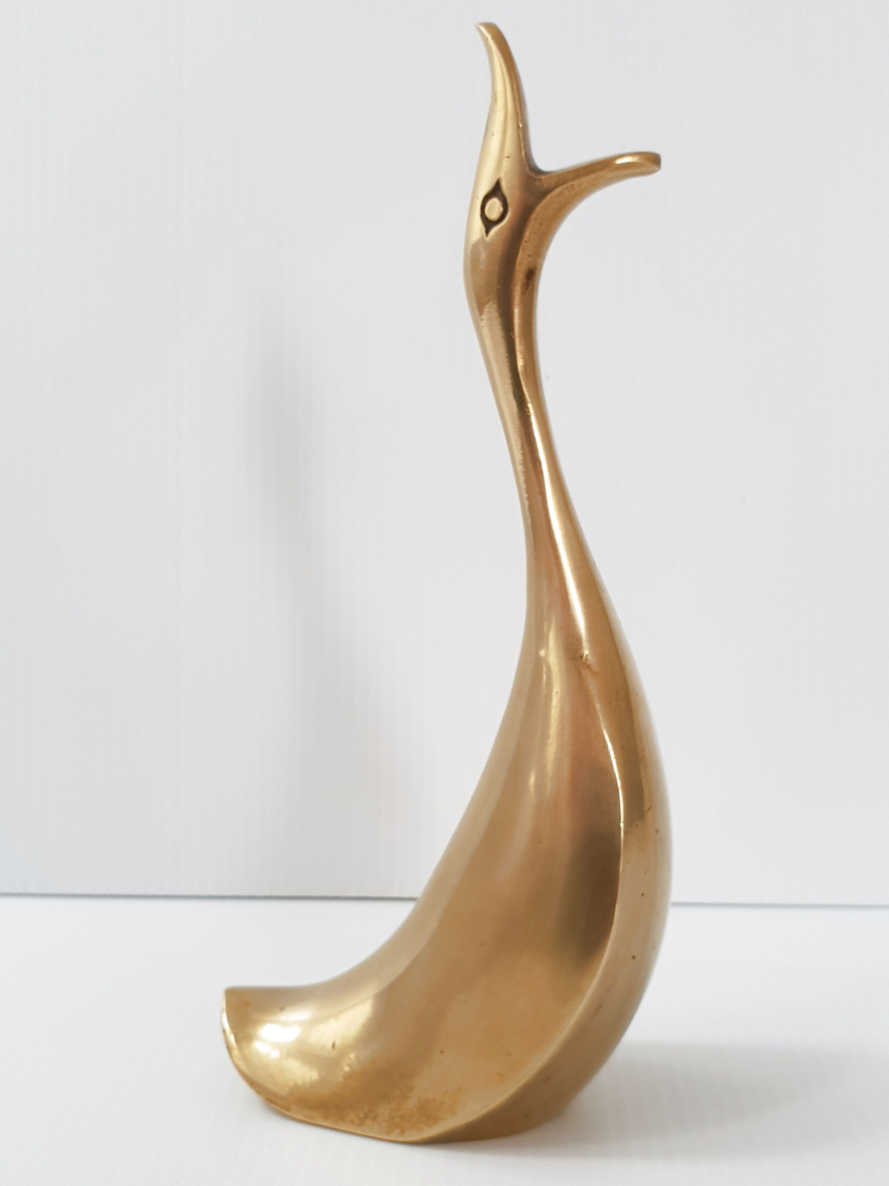 Vintage brass duck
