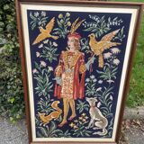 Large medieval tapestry canvas The Falconer