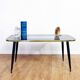 Table basse pieds compas avec coffret décoratif