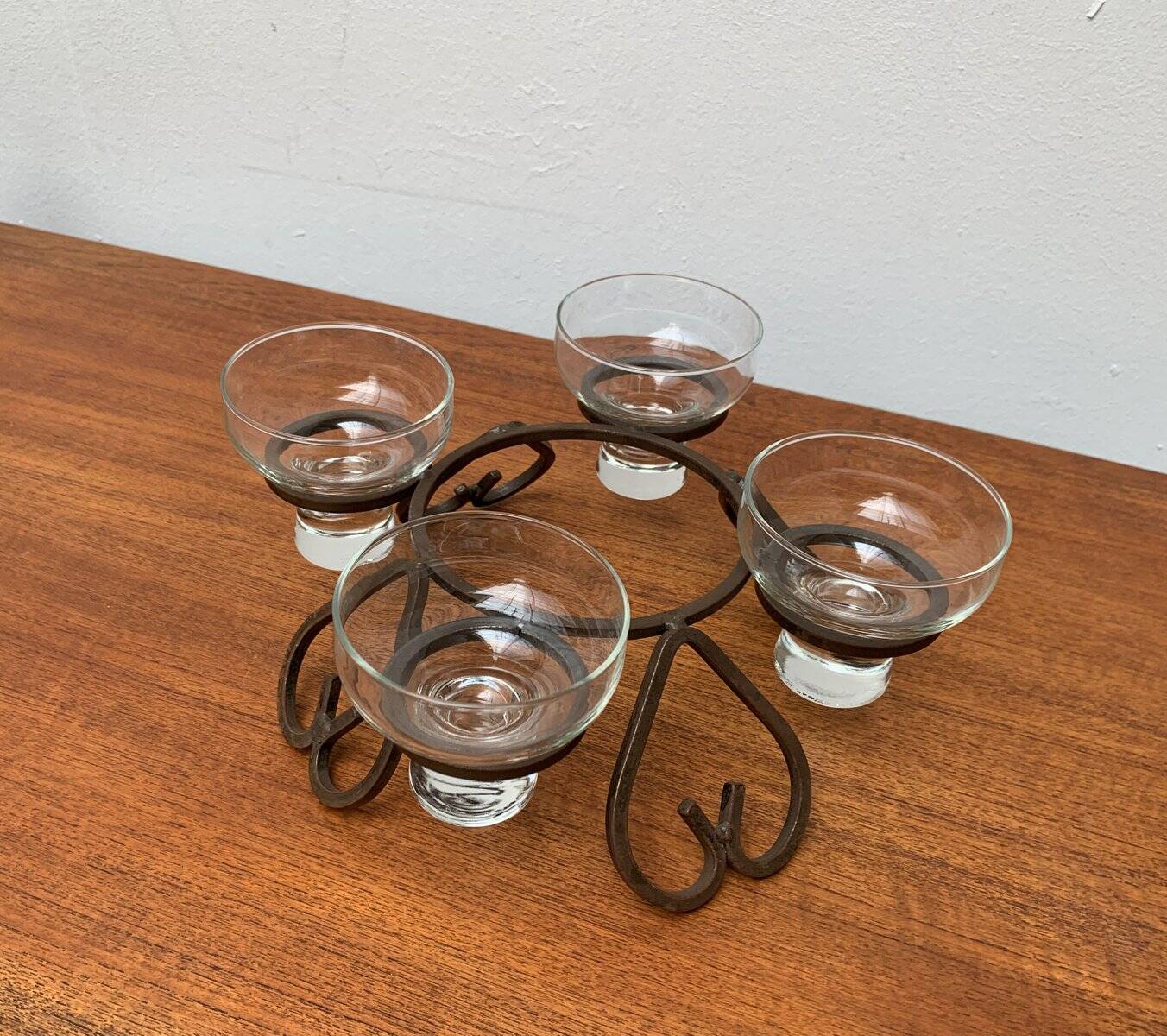 Danish chandelier in metal and glass, 1960s