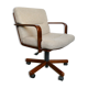 Desk chair in wood and fabric of the 1980s