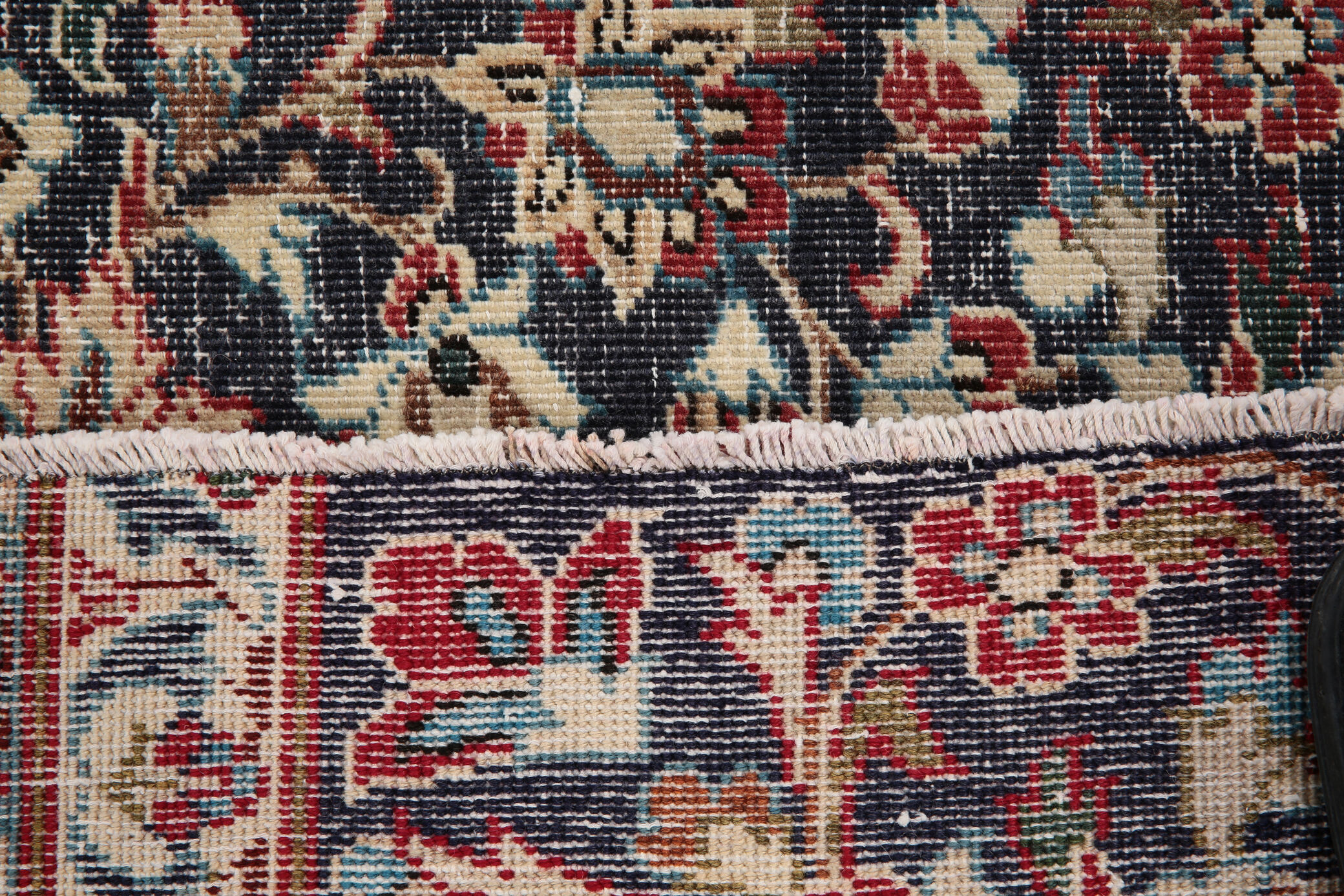 3x12 Persian Navy Blue Runner Rug, 80x378Cm