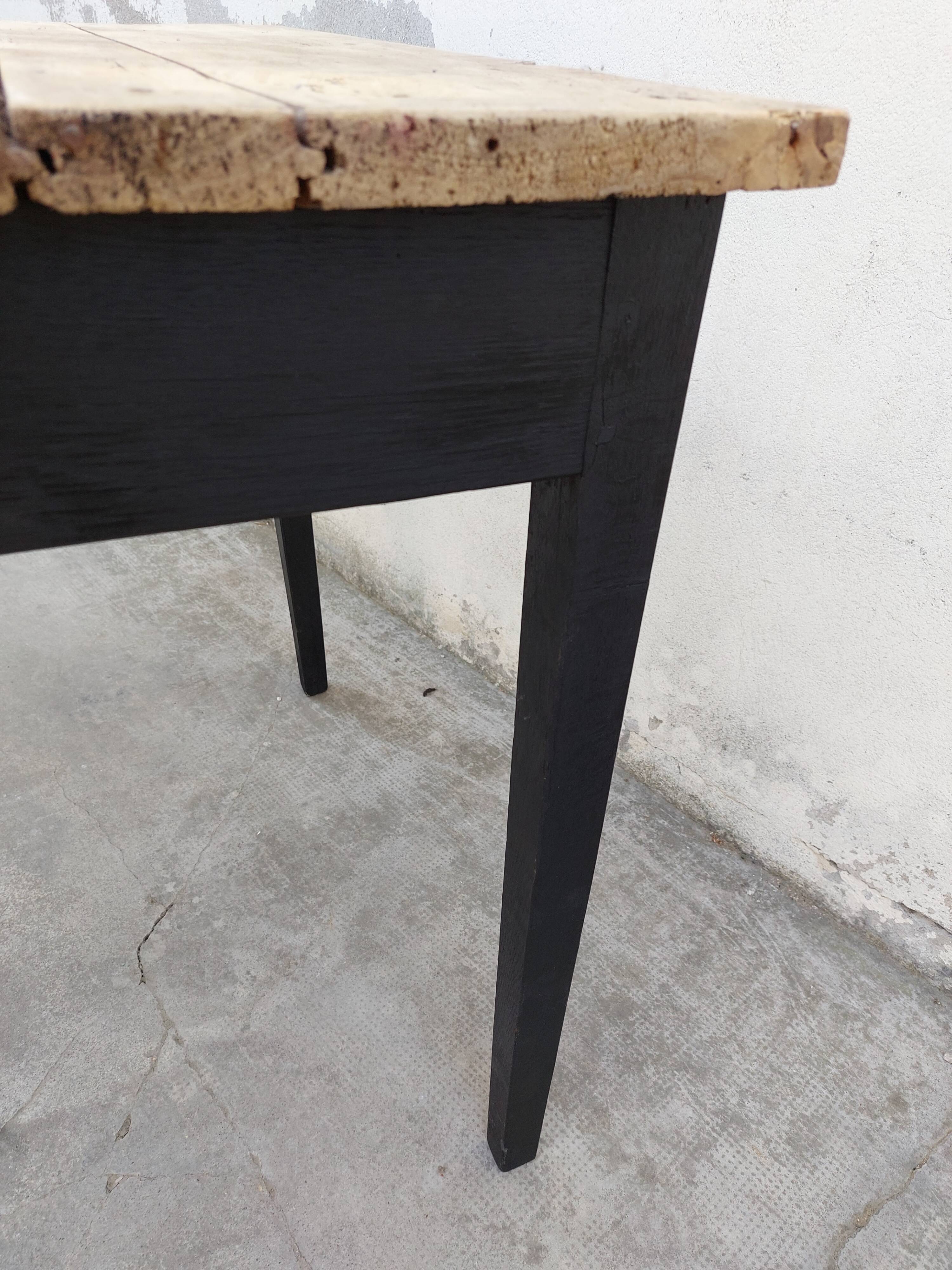 Black patinated old farmhouse table