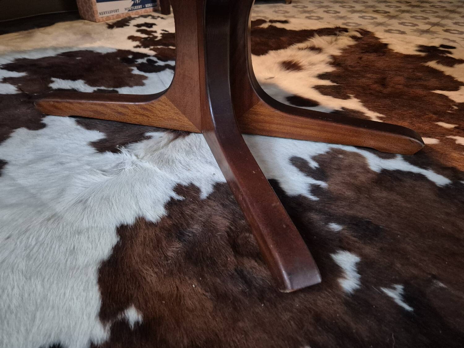 Baumann oval coffee table in teak 1950s vintage